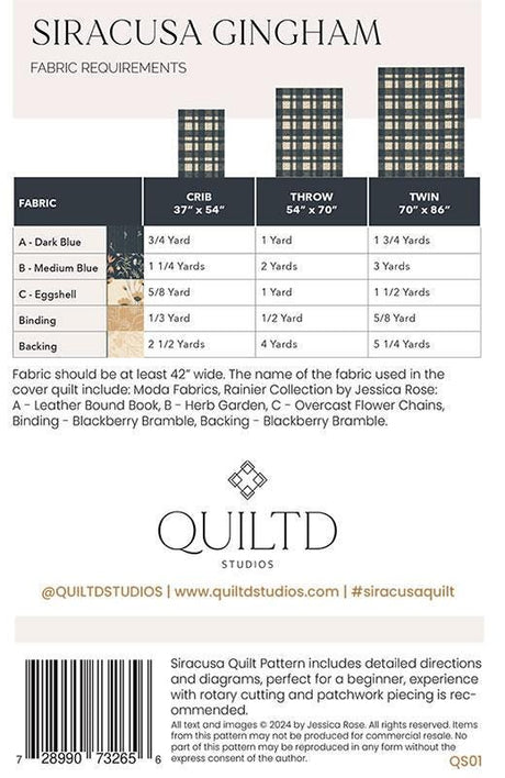 Siracusa Quilt Patterns QS01 From Quiltd Studios By Jessica Rose