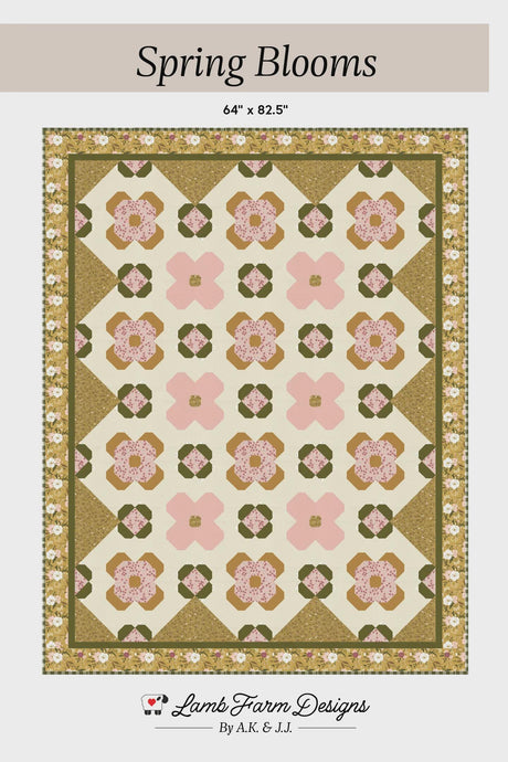 Spring Blooms Printed Quilt Pattern - LFD-144 By Lamb Farm Designs