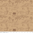 Winnie the Pooh Map Brown Yardage C17001-Brown by Echo Park Paper Co. For Riley Blake Sold in 1/2 yard Increments