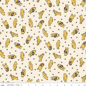 Winnie the Pooh Toss Cream Yardage C17002-Cream by Echo Park Paper Co. For Riley Blake Sold in 1/2 yard Increments
