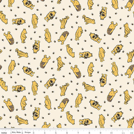 Winnie the Pooh Toss Cream Yardage C17002-Cream by Echo Park Paper Co. For Riley Blake Sold in 1/2 yard Increments