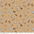 Winnie the Pooh Characters Brown Yardage C17003-Brown by Echo Park Paper Co. For Riley Blake Sold in 1/2 yard Increments