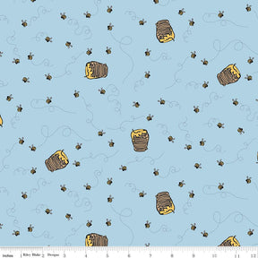 Winnie the Pooh Bees Blue Yardage C17004-Blue by Echo Park Paper Co. For Riley Blake Sold in 1/2 yard Increments