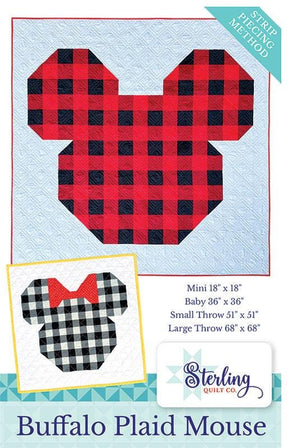 Buffalo Plaid Mouse Quilt Pattern paper only by Sterling Quilt Co. Multiple sizes #SQC015