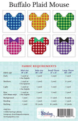 Buffalo Plaid Mouse Quilt Pattern paper only by Sterling Quilt Co. Multiple sizes #SQC015