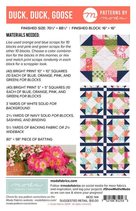 Duck, Duck, Goose Quilt pattern MOD144 Patterns by Moda