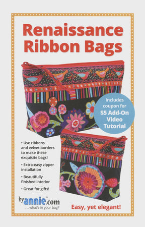 Renaissance Ribbons Bags PBA266 Pattern by Annie