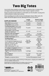 Two Big Totes PBA310 Pattern by Annie