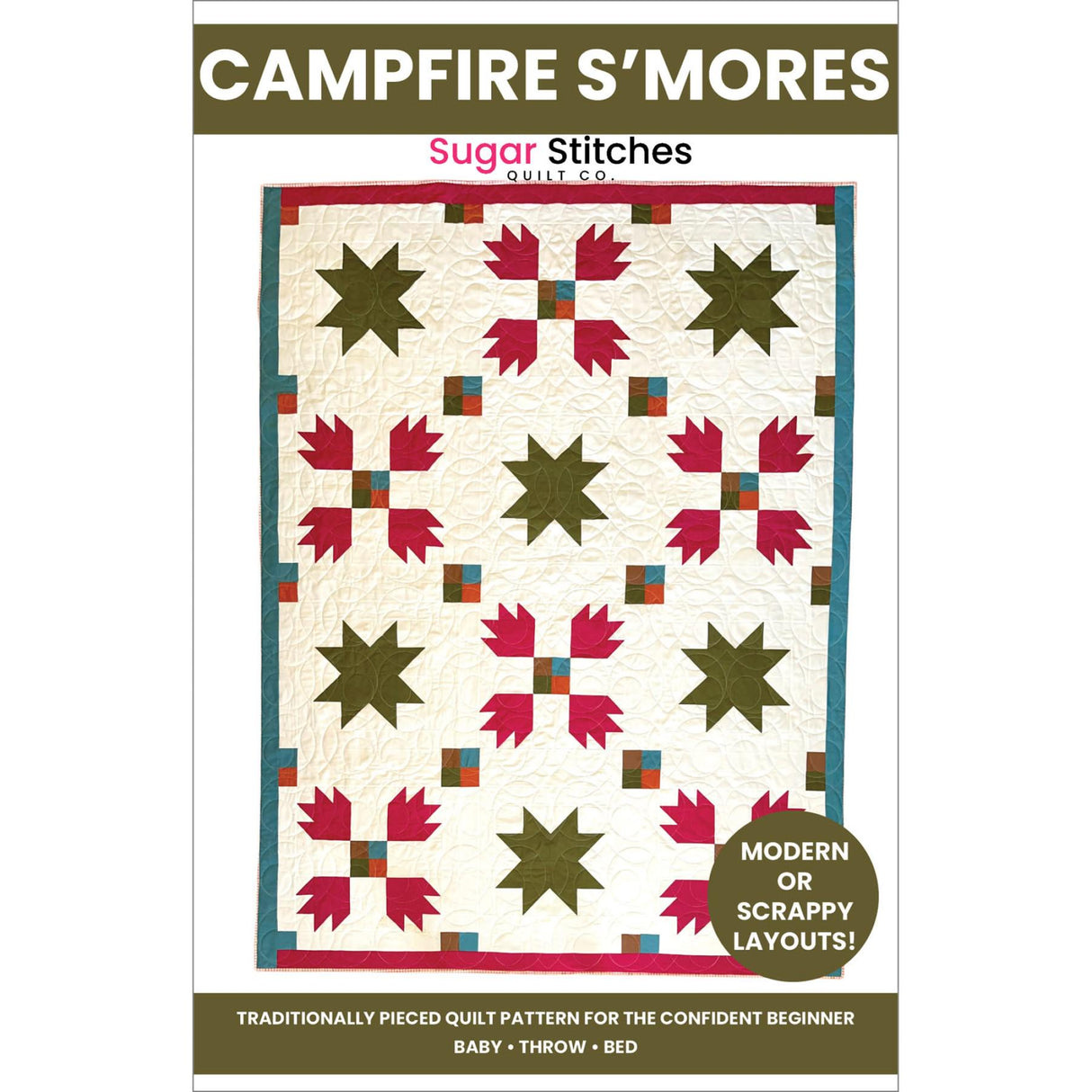 Campfire S'Mores by Sugar Stitches Quilt Co SSQC208, Paper pattern ONLY