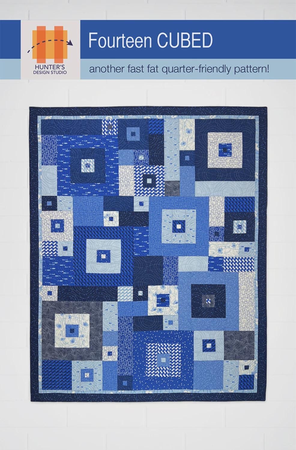 Fourteen Cubed Quilt Pattern Printed Paper only # HDS-104 from Hunter's Design Studio By, Sam Hunter