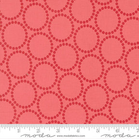 Funny Valentine Pearl Bracelet Coral Yardage 37136-23 By Lizzy House Sold In 1/2 Yard Increments Cut Continuously