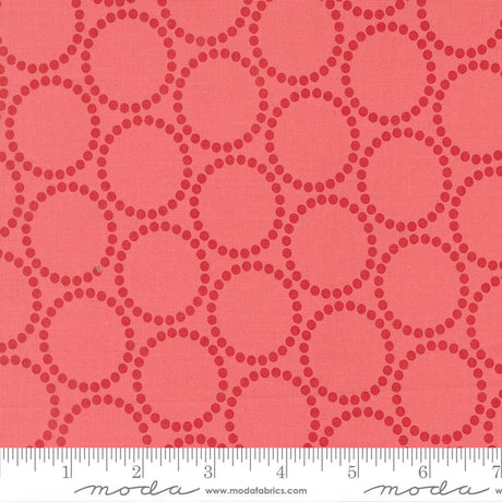 Funny Valentine Pearl Bracelet Coral Yardage 37136-23 By Lizzy House Sold In 1/2 Yard Increments Cut Continuously