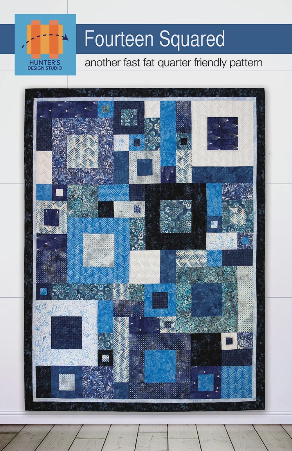Fourteen Squared Quilt Pattern Printed Paper only # HDS-027 from Hunter's Design Studio By, Sam Hunter, Fat quarter friendly