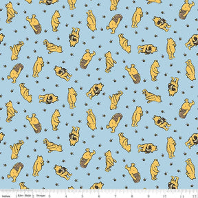 Winnie the Pooh Toss Blue Yardage C17002-Blue by Echo Park Paper Co. For Riley Blake Sold in 1/2 yard Increments