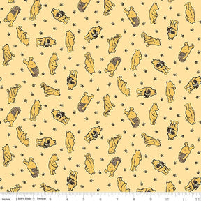Winnie the Pooh Toss Cream Yardage C17002-Sunshine by Echo Park Paper Co. For Riley Blake Sold in 1/2 yard Increments