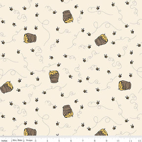 Winnie the Pooh Bees Cream Yardage C17004-Cream by Echo Park Paper Co. For Riley Blake Sold in 1/2 yard Increments