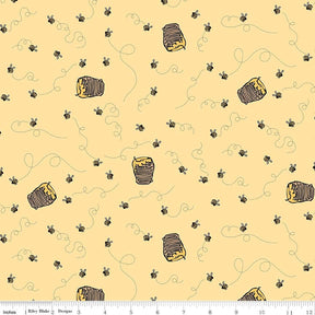 Winnie the Pooh Bees Sunshine Yardage C17004-Sunshine by Echo Park Paper Co. For Riley Blake Sold in 1/2 yard Increments