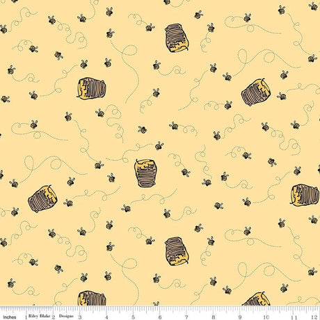 Winnie the Pooh Bees Sunshine Yardage C17004-Sunshine by Echo Park Paper Co. For Riley Blake Sold in 1/2 yard Increments