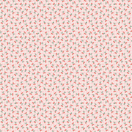 Farmhouse Fancy Cherry Pie Pink FH25968 by Elea Lutz for Poppie Cotton Sold in 1/2 yard increments cut continuously