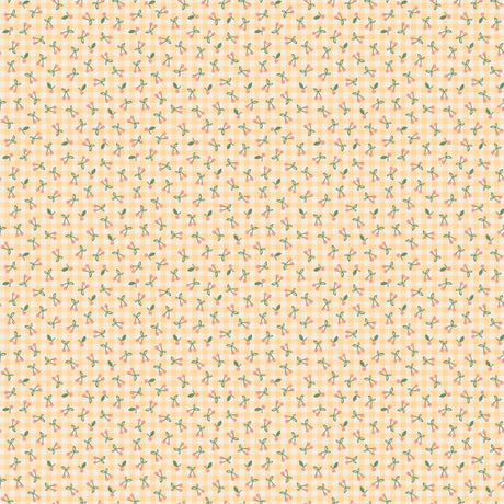 Farmhouse Fancy Cherry Pie Yellow FH25967 by Elea Lutz for Poppie Cotton Sold in 1/2 yard increments cut continuously