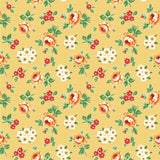 Flower Market Hand Picked Yellow FM25405 by Elea Lutz for Poppie Cotton Sold in 1/2 yard increments cut continuously