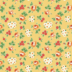 Flower Market Hand Picked Yellow FM25405 by Elea Lutz for Poppie Cotton Sold in 1/2 yard increments cut continuously