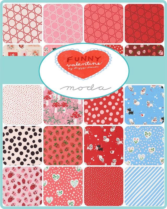 The image is a collage of various colorful fabric patterns, including polka dots, hearts, and floral designs, arranged in a grid format.