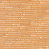 a brown background with white hearts and words