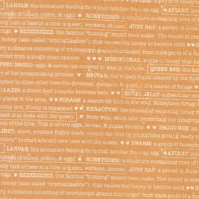 a brown background with white hearts and words