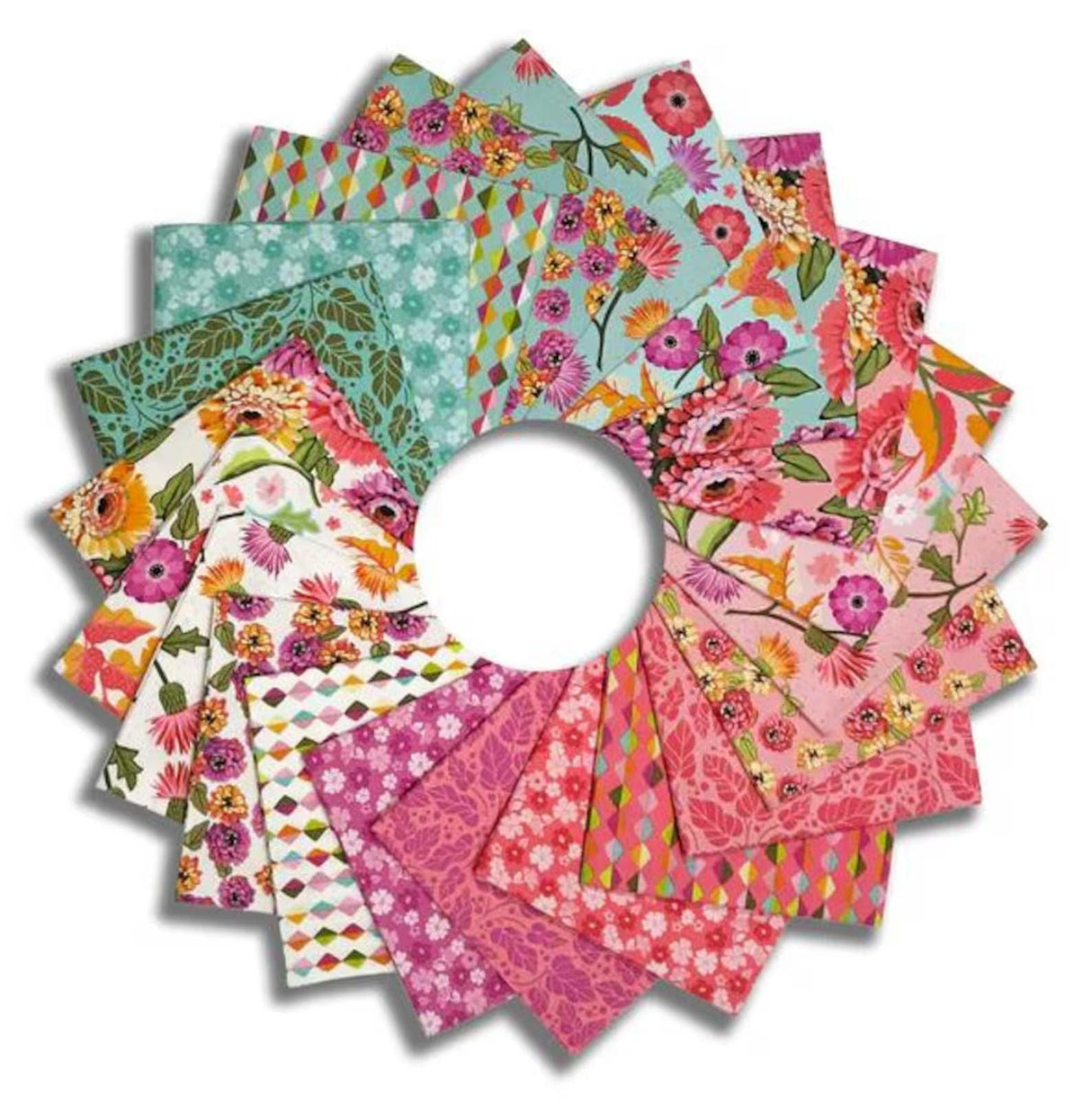 Zinnias Fat Quarter Bundle includes 21 pieces by Lila Tueller for Riley Blake Designs Custom cut inhouse