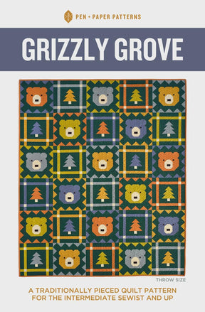 Grizzly Grove Quilt Pattern - PPP49 from Pen & Paper Patterns By Lindsey Neill 60-1/2in x 72-1/2in