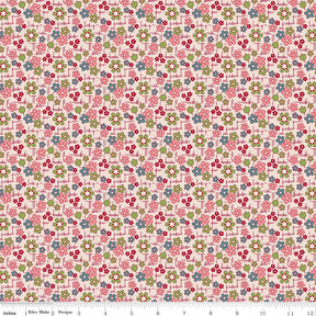 Farmers Daughter Daisy Coal C17161-Coral by Lori Holt for Riley Blake Sold in 1/2 yard increments