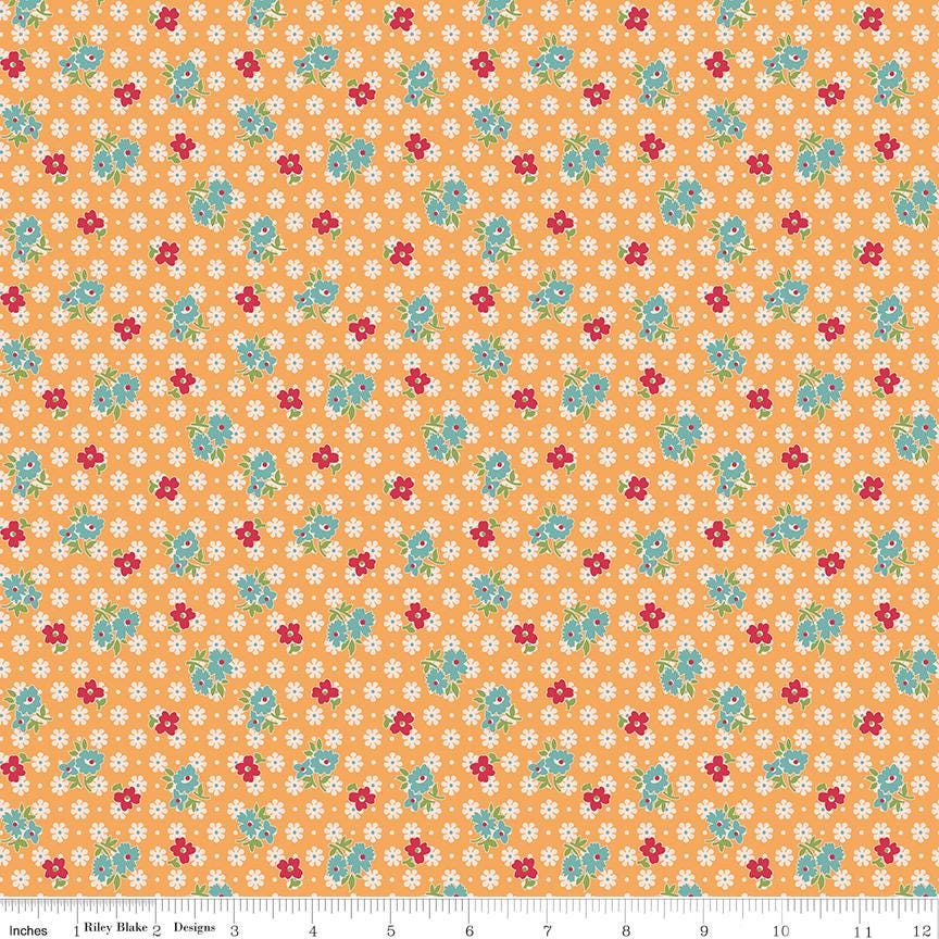 Farmers Daughter Feedsack Marigold C17162-Marigold by Lori Holt for Riley Blake Sold in 1/2 yard increments