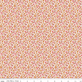 Farmers Daughter Floral Coral C17171-Coral by Lori Holt for Riley Blake Sold in 1/2 yard increments