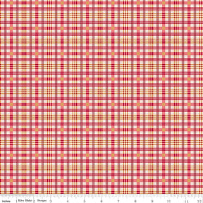 Farmers Daughter Plaid Tea Rose C17175-Tearose by Lori Holt for Riley Blake Sold in 1/2 yard increments