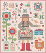 The Quilted Farm Girl Quilt Kit Farmer's Daughter by Lori Holt of Bee in My Bonnet Quilt Size 77" x 88" In Stock and Shipping now