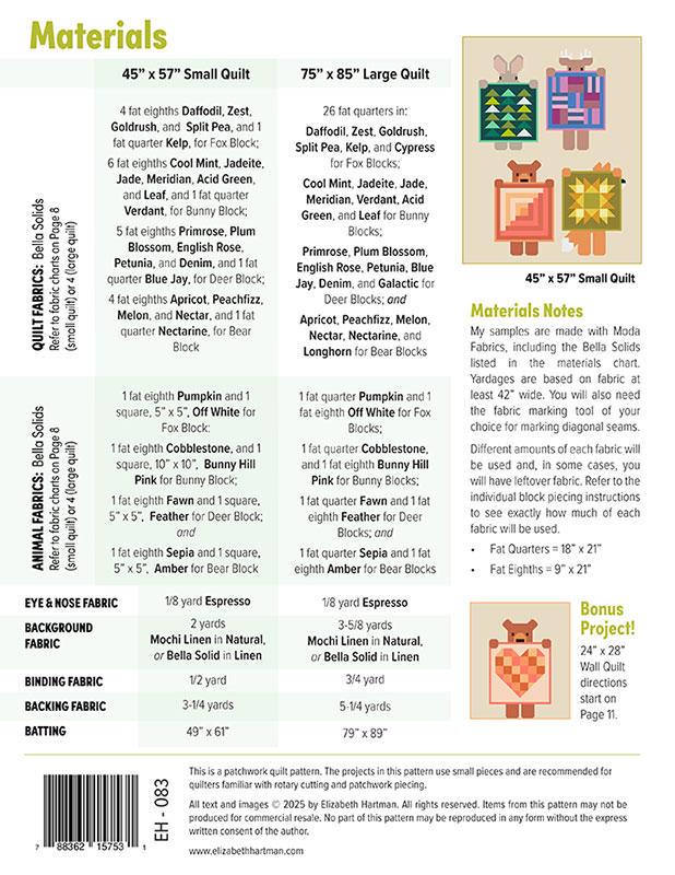 Show and Tell Quilt PATTERN Printed Pattern only - by Elizabeth Hartman EH083