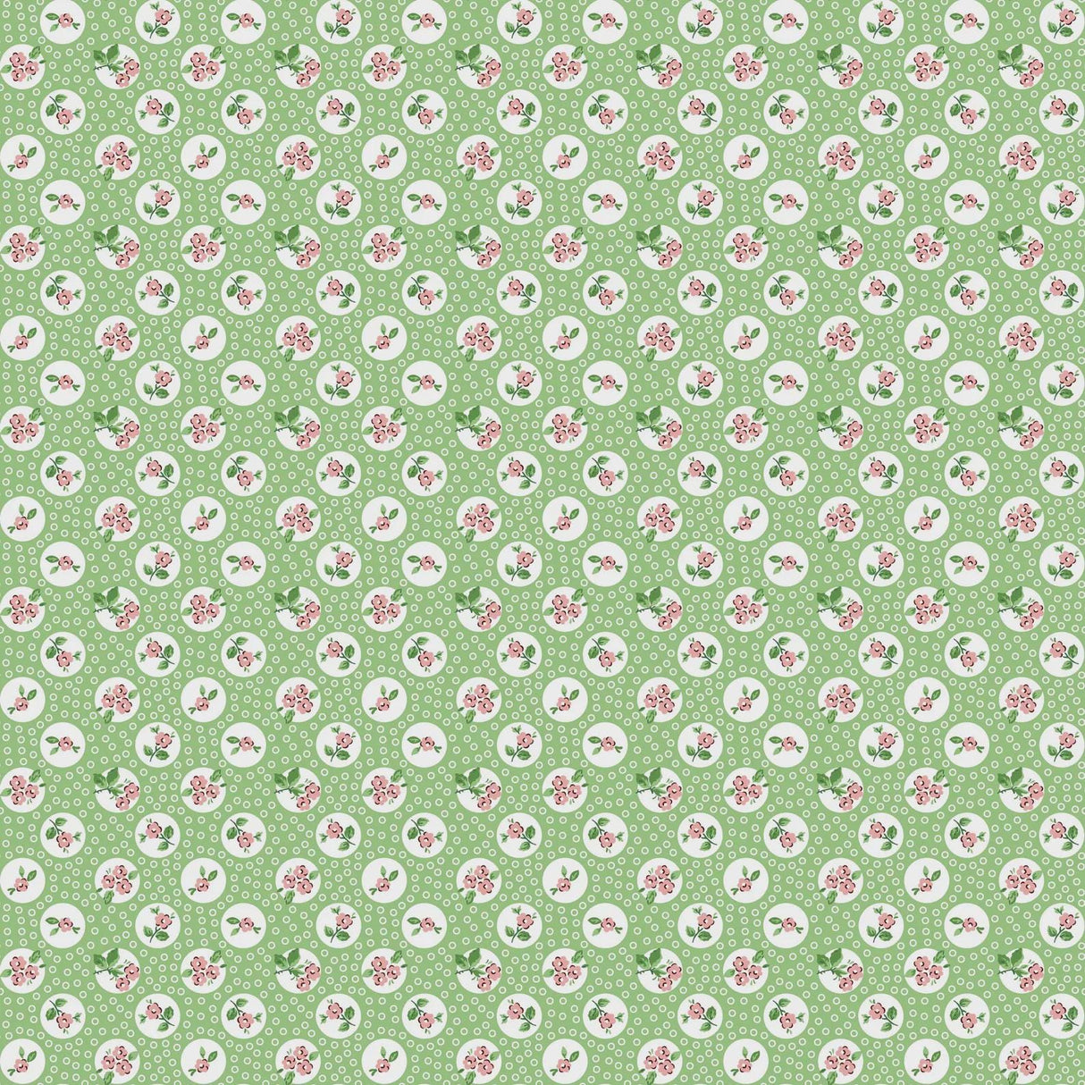 Flower Market Pocket Posies Green FM25417 by Elea Lutz for Poppie Cotton Sold in 1/2 yard increments cut continuously