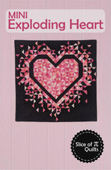 Mini Exploding Heart Quilt Pattern by Slice of PI Quilts, Finished size 36" x 36"