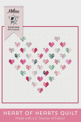 Heart of Hearts Printed Quilt Pattern by Melissa Mortenson of Polka Dot Chair finished size is 53" x 53" for a Confident Beginner PDC4618