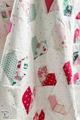 Heart of Hearts Printed Quilt Pattern by Melissa Mortenson of Polka Dot Chair finished size is 53" x 53" for a Confident Beginner PDC4618