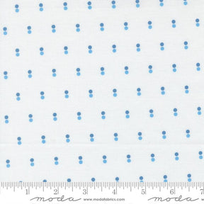 a repeating pattern of blue dots on a white background.