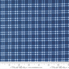 a close-up view of a fabric with a blue and white checkered pattern. The fabric appears to be made of a material with a grid-like texture, which creates a visually appealing and textured appearance.