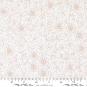 a repeating pattern of flowers and leaves on a white background.