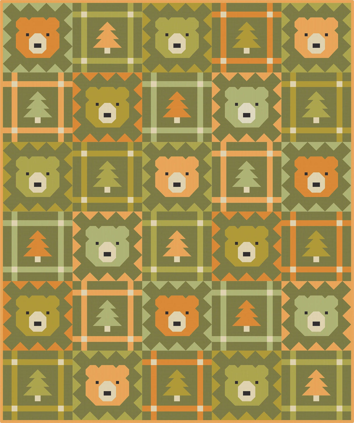 Grizzly Grove Quilt Pattern - PPP49 from Pen & Paper Patterns By Lindsey Neill 60-1/2in x 72-1/2in
