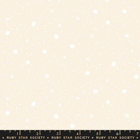 The image is a light beige background with white stars scattered throughout, creating a starry night sky effect.