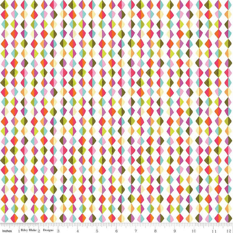 The image is a repeating pattern of colorful diamond shapes in various shades of pink, green, orange, and yellow, arranged in a diagonal grid-like pattern.