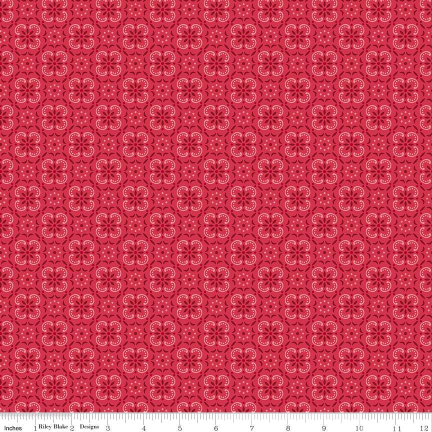 Farmers Daughter Bandana Tea Rose C17163-Tearose by Lori Holt for Riley Blake Sold in 1/2 yard increments
