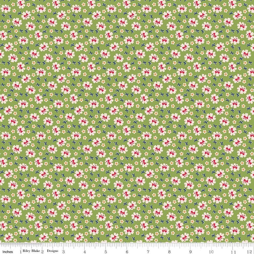 Farmers Daughter Bows Thyme C17166-Thyme by Lori Holt for Riley Blake Sold in 1/2 yard increments