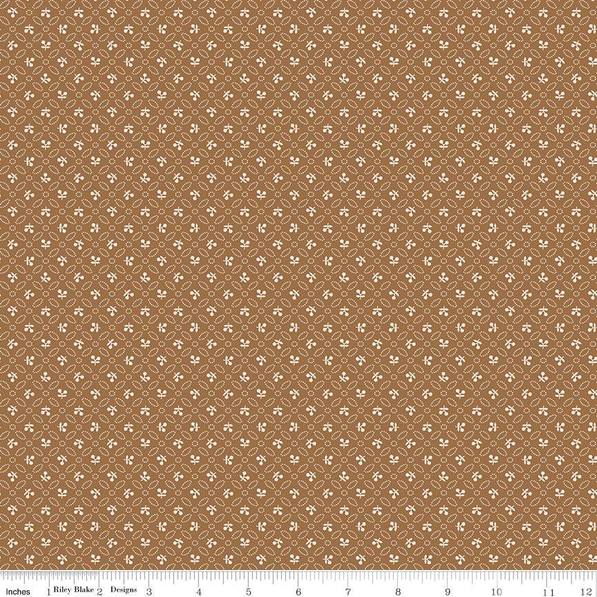 Farmers Daughter Cherries Maple C17167-Maple by Lori Holt for Riley Blake Sold in 1/2 yard increments